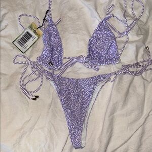 Purple Floral Bikini Set